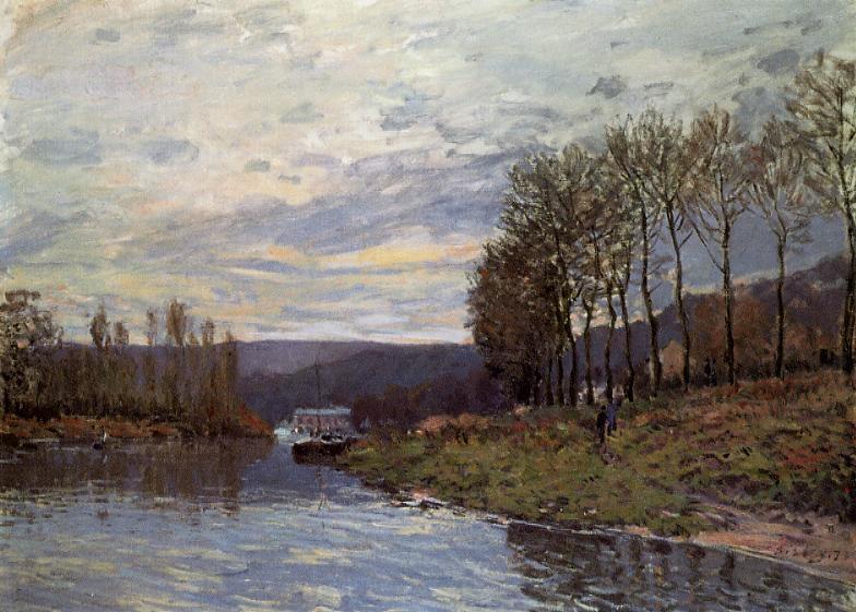 Seine at Bougival (1873) - Alfred Sisley Tablo