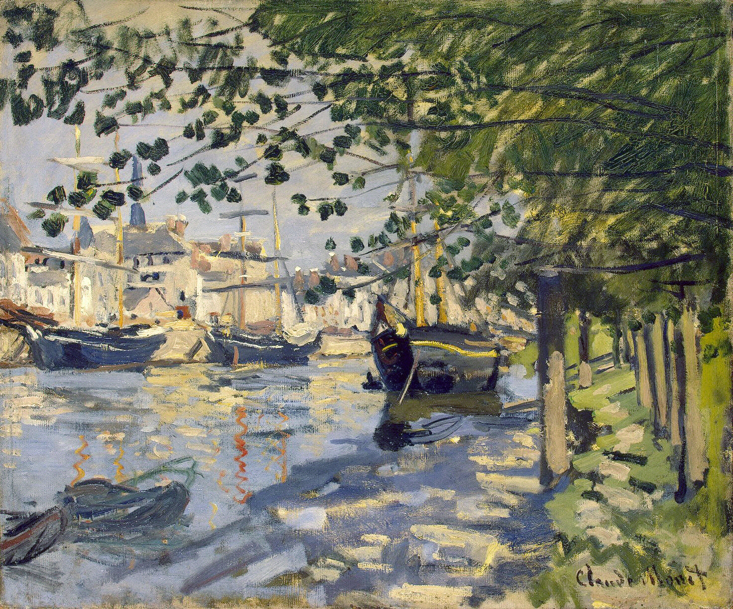 Seine at Rouen (1872) - Claude Monet Tablo