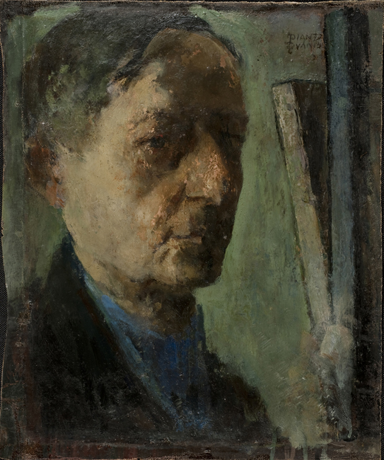 Self Portrait (1952) - Theophrastos Triantafyllidis Tablo