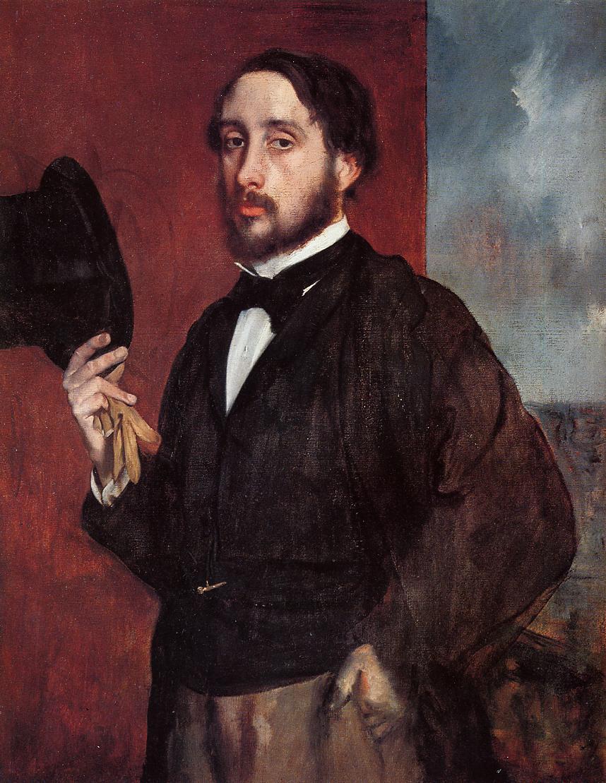 Self Portrait Saluting (1865) - Edgar Degas Tablo