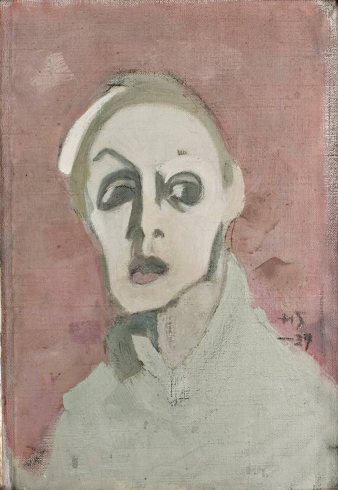 Self Portrait With Black Mouth, (1939) - Helene Schjerfbeck Tablo