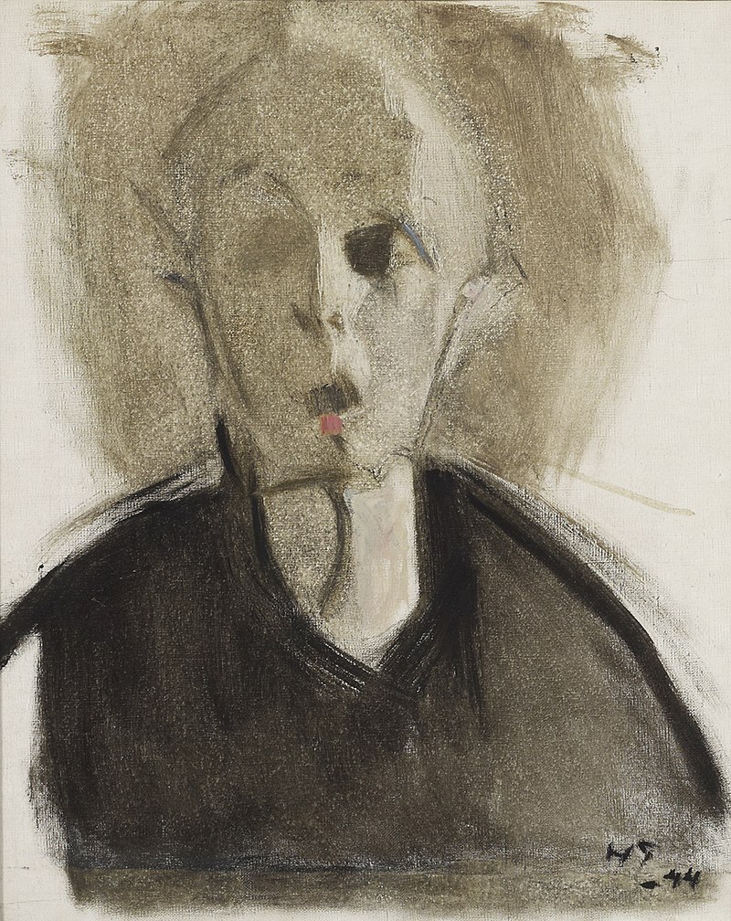 Self Portrait With Red Spot (1944) - Helene Schjerfbeck Tablo