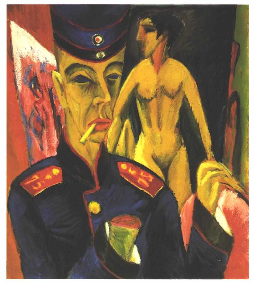 Self Portrait as a Soldier (1915) - Ernst Ludwig Kirchner Tablo