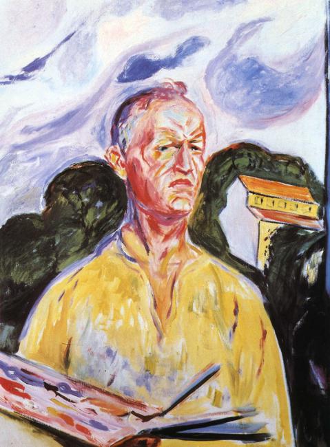 Self Portrait at Ekely (1926) - Edvard Munch Tablo