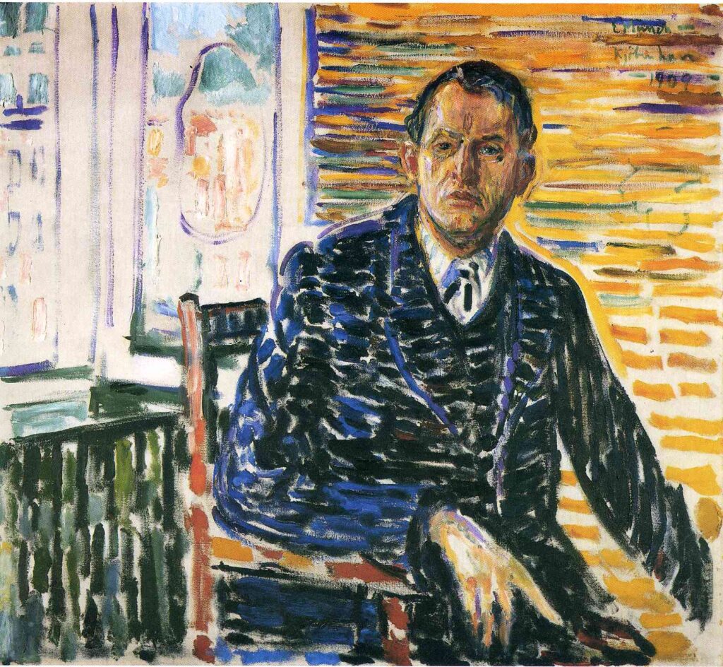 Self Portrait at Professor Jacobson's Hospital (1909) - Edvard Munch Tablo