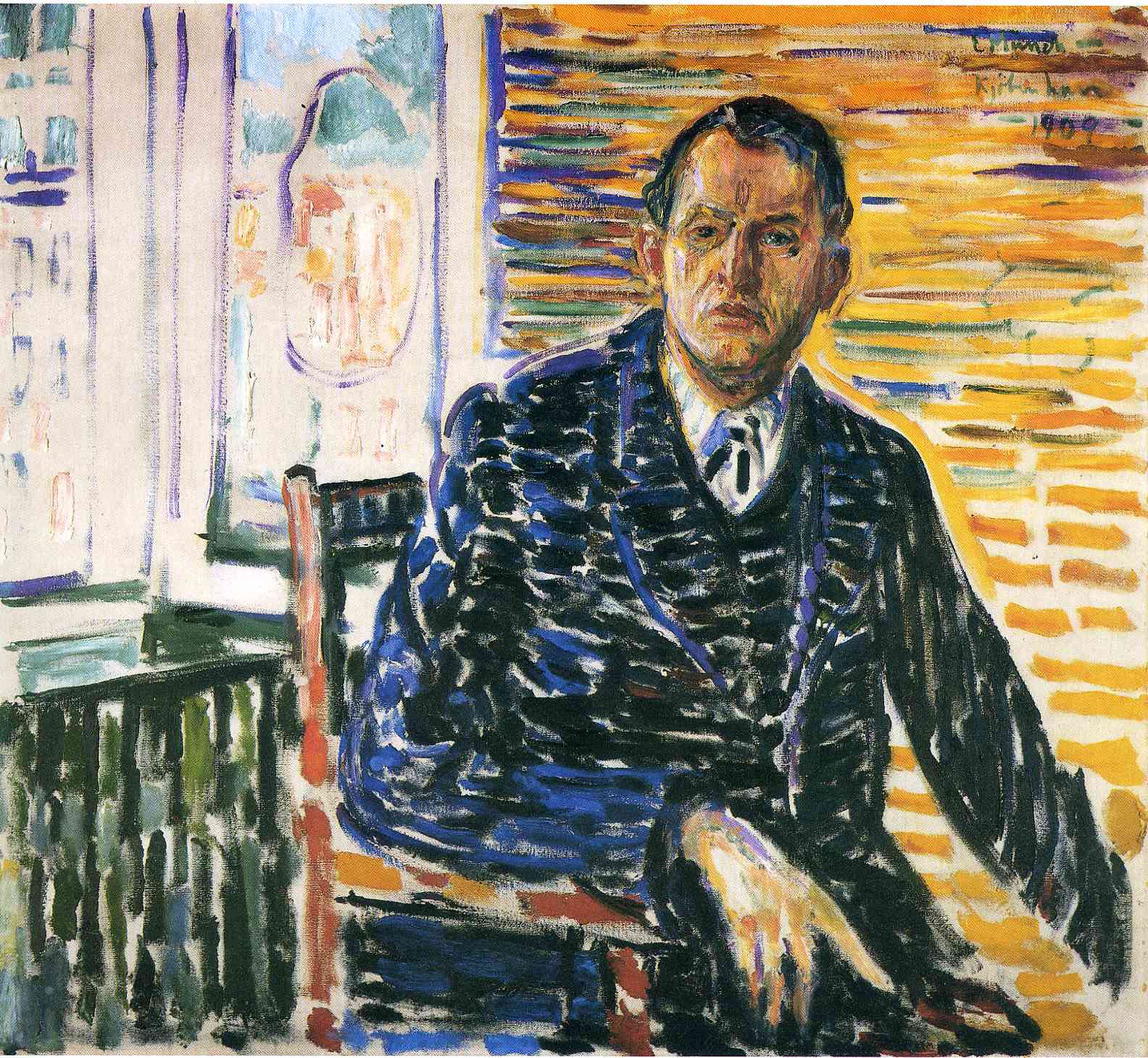 Self Portrait at Professor Jacobson's Hospital (1909) - Edvard Munch Tablo
