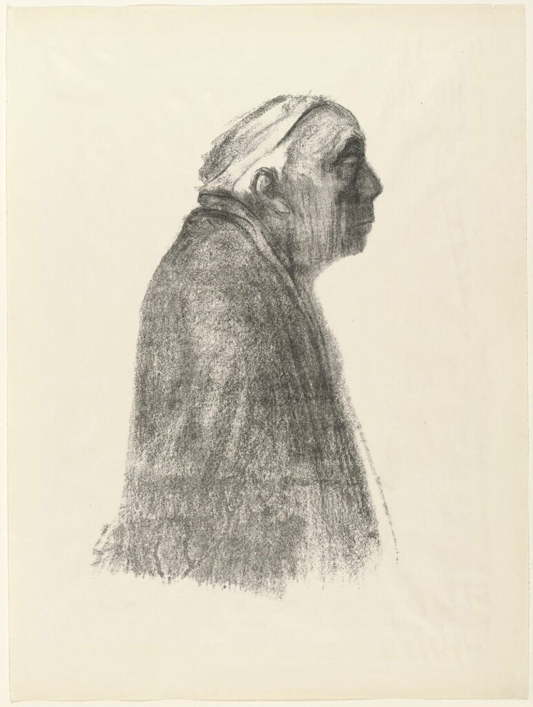 Self Portrait in Profile Toward Right (1938) - Käthe Kollwitz Tablo