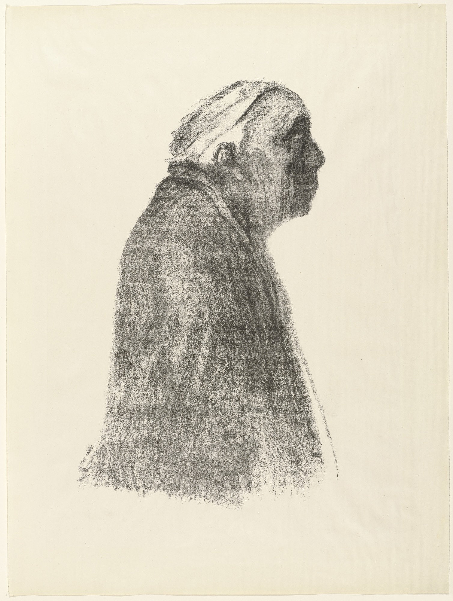 Self Portrait in Profile Toward Right (1938) - Käthe Kollwitz Tablo
