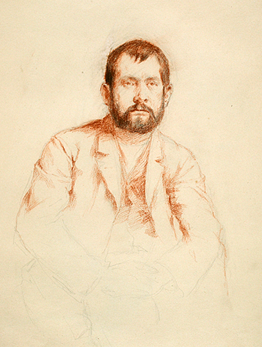 Self Portrait with Beard (1886) - Lovis Corinth Tablo