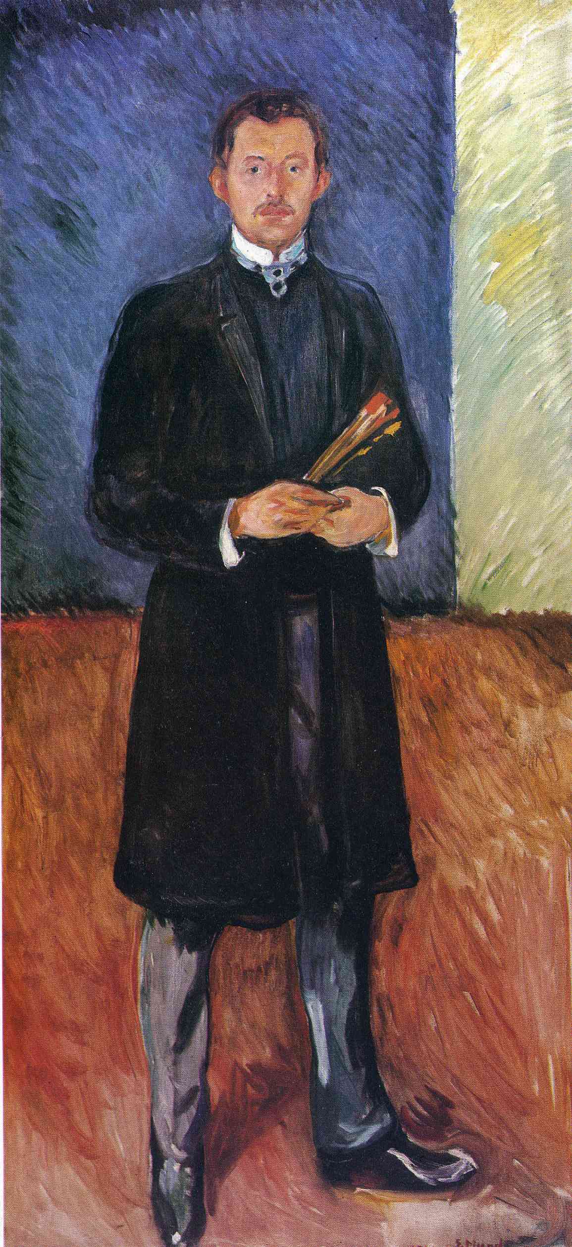Self Portrait with Brushes (1904) - Edvard Munch Tablo