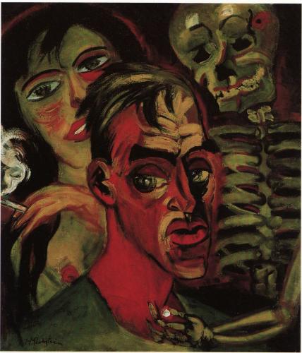 Self Portrait with Death (1920) - Max Pechstein Tablo