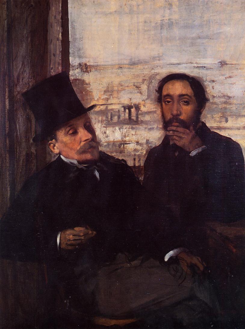 Self Portrait with Evariste de Valernes (1865) - Edgar Degas Tablo