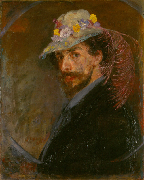Self Portrait with Flowered Hat (1883) - James Ensor Tablo