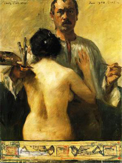 Self Portrait with Model (1903) - Lovis Corinth Tablo