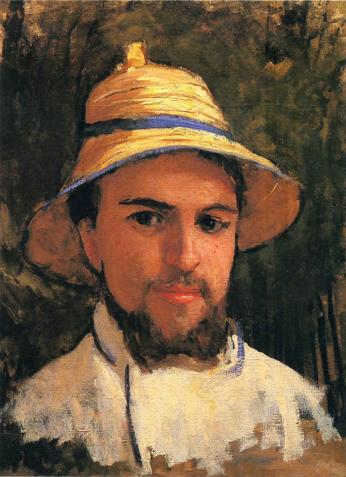 Self Portrait with Pith Helmet (1873) - Gustave Caillebotte Tablo