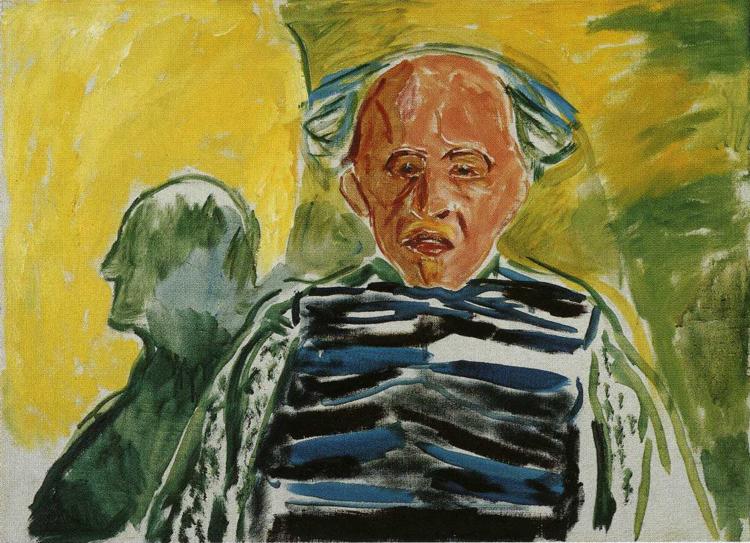 Self Portrait with Striped Pullover (1940) - Edvard Munch Tablo