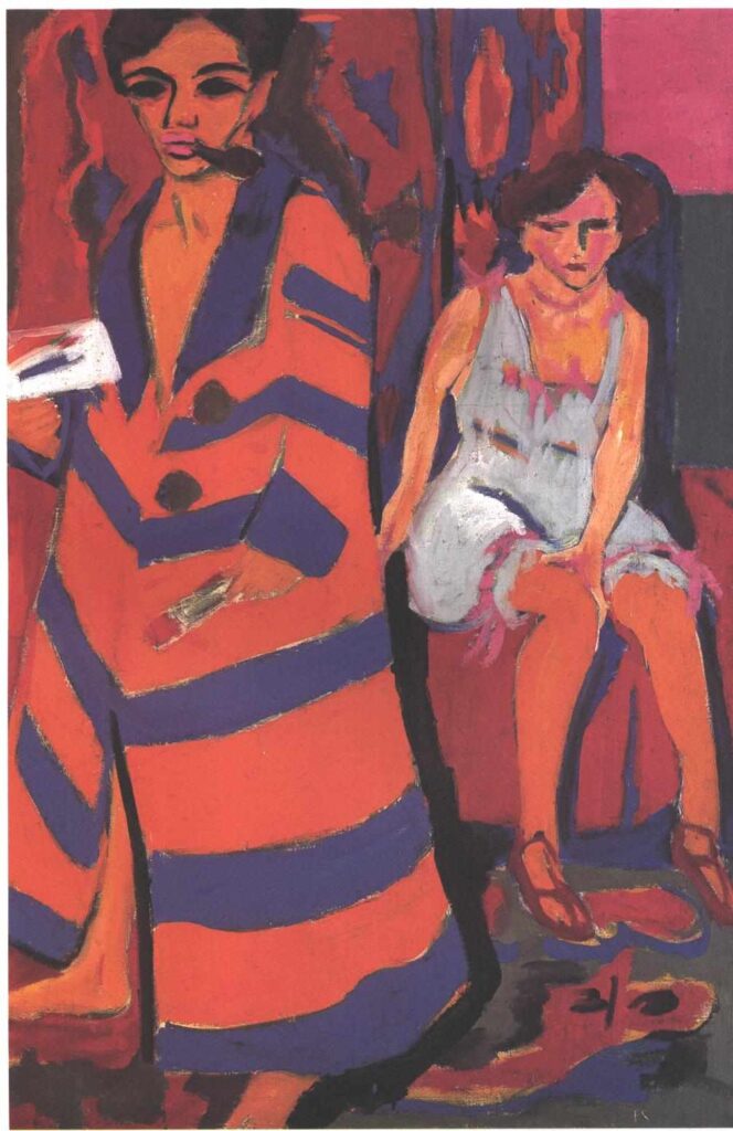 Self Portrait with a Model (1910) - Ernst Ludwig Kirchner Tablo
