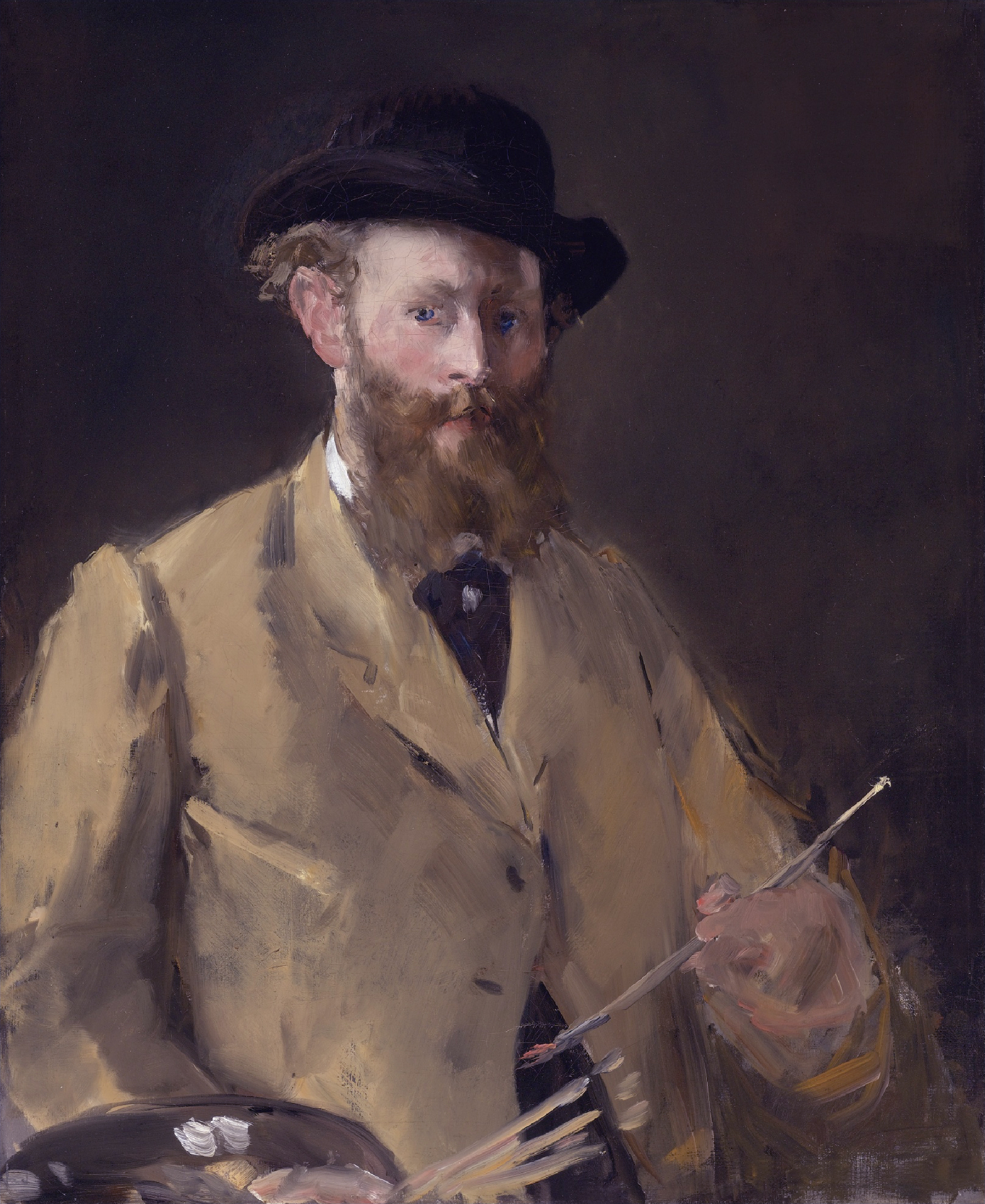 Self Portrait with a Palette (1879) - Edouard Manet Tablo