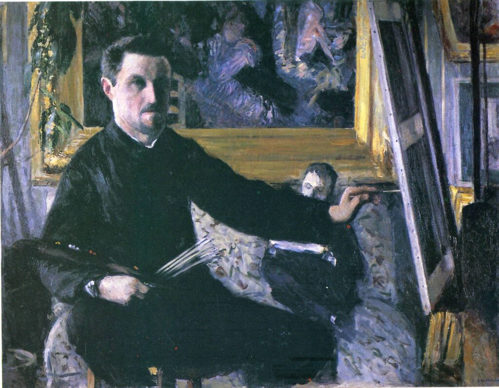 Self Portrait with an Easel (1879) - Gustave Caillebotte Tablo