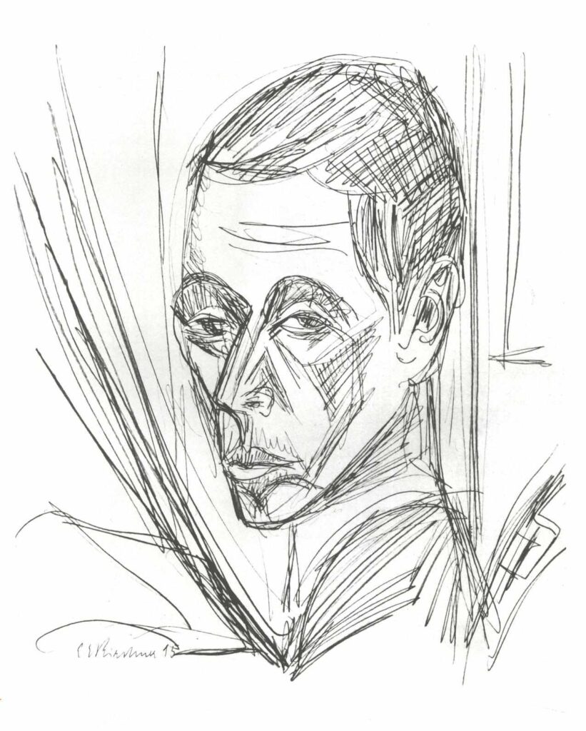 Self portrait (1915) - Ernst Ludwig Kirchner Tablo