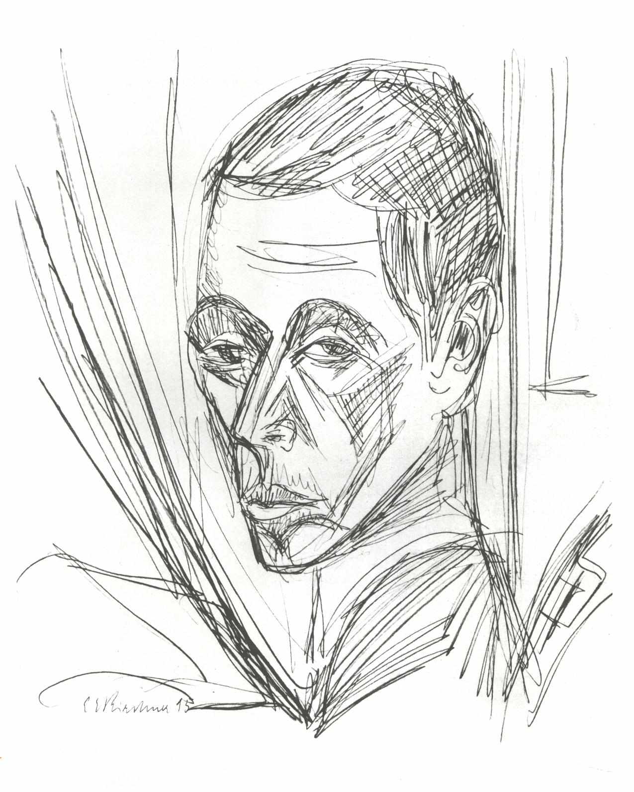 Self portrait (1915) - Ernst Ludwig Kirchner Tablo
