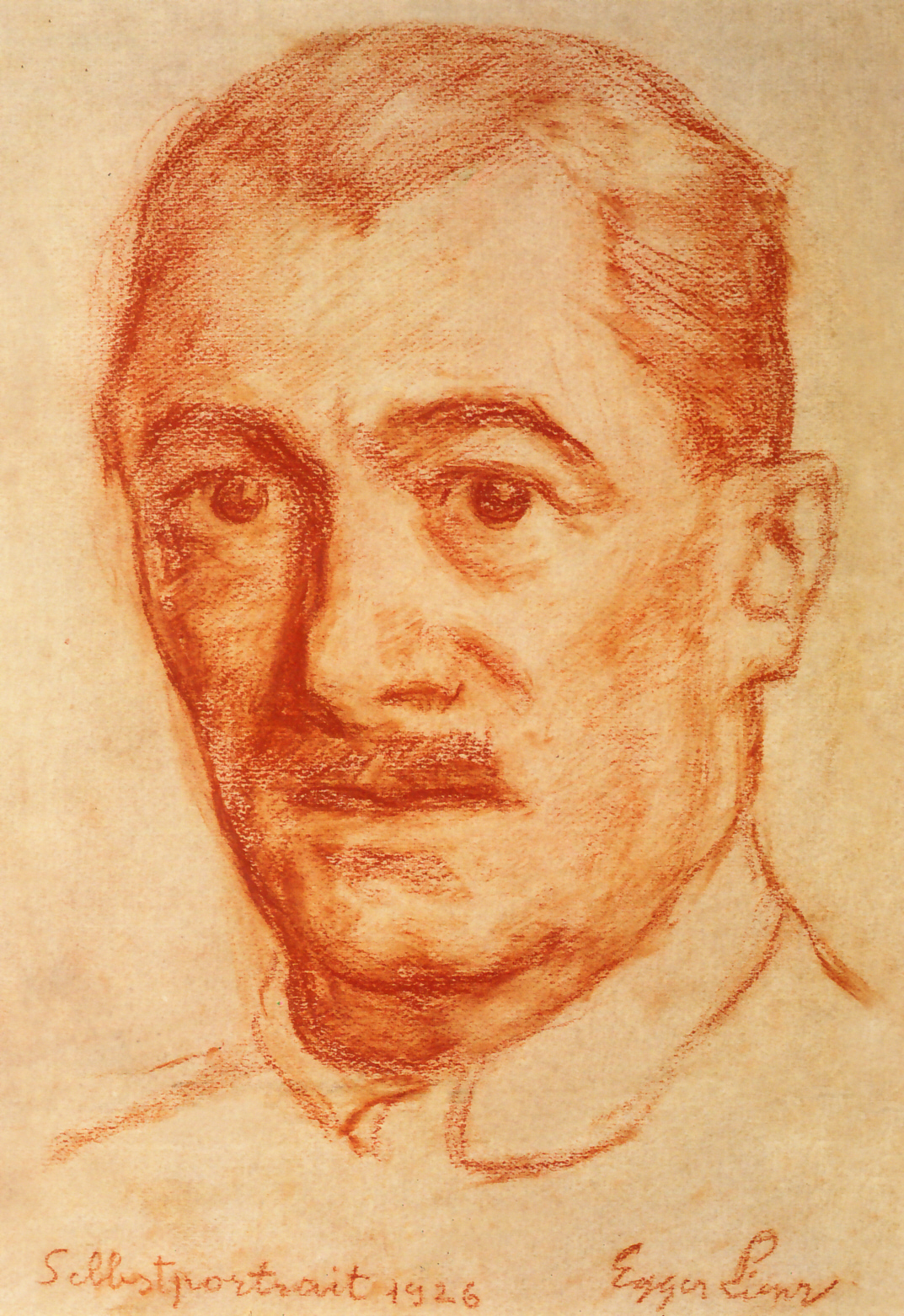 Self portrait (1926) - Albin Egger-Lienz Tablo