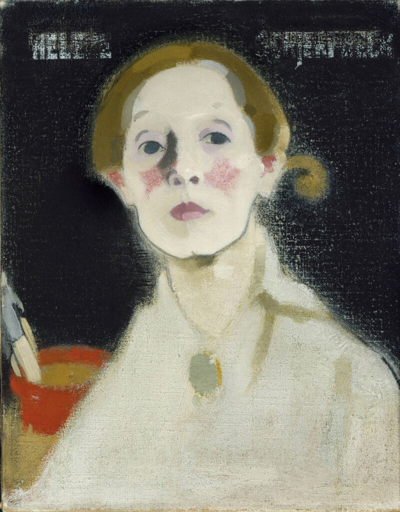 Self portrait with Black Background (1915) - Helene Schjerfbeck Tablo