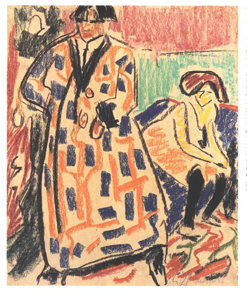 Self portrait with Model - Ernst Ludwig Kirchner Tablo