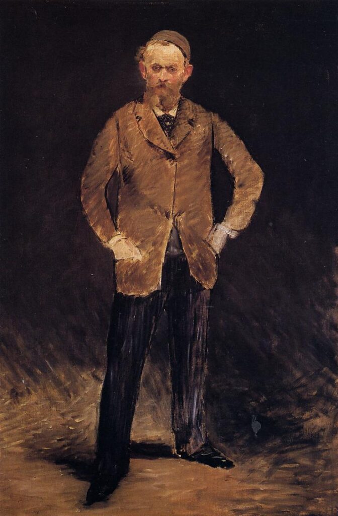 Self portrait with skull cap (1878) - Edouard Manet Tablo