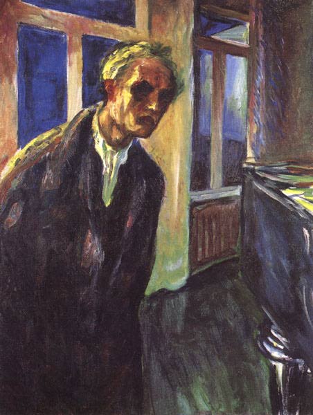 Self portrait. The night wanderer (1923) - Edvard Munch Tablo