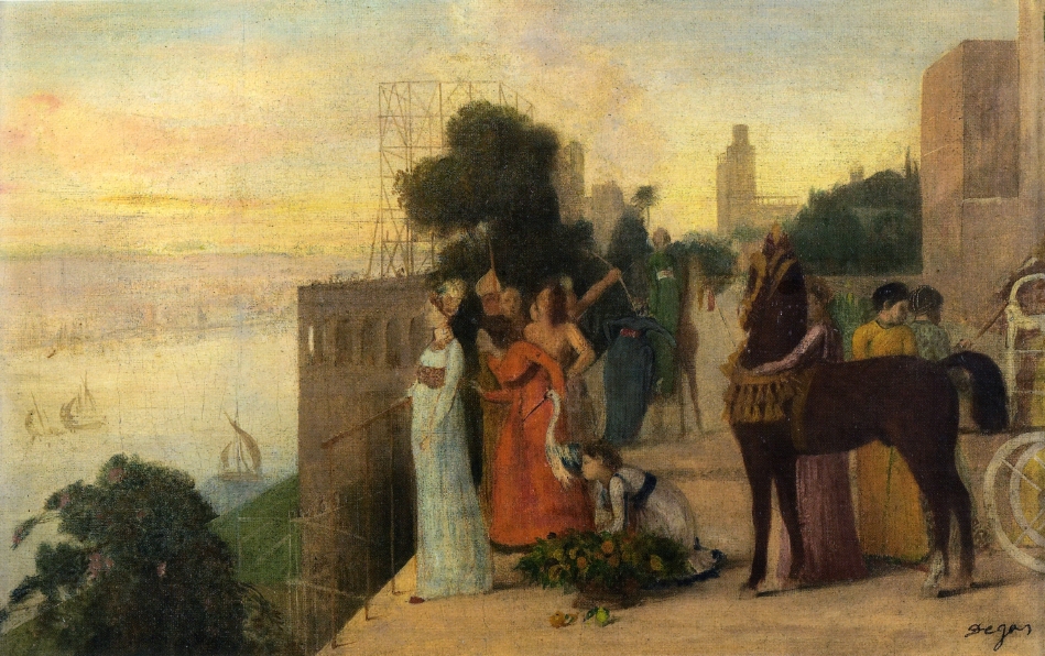 Semiramis Building a City (1861) - Edgar Degas Tablo