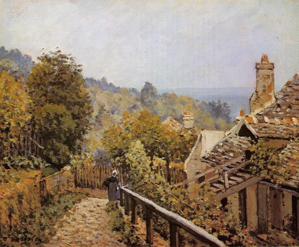 Sentier de la Mi Cote, Louveciennes (1873) - Alfred Sisley Tablo