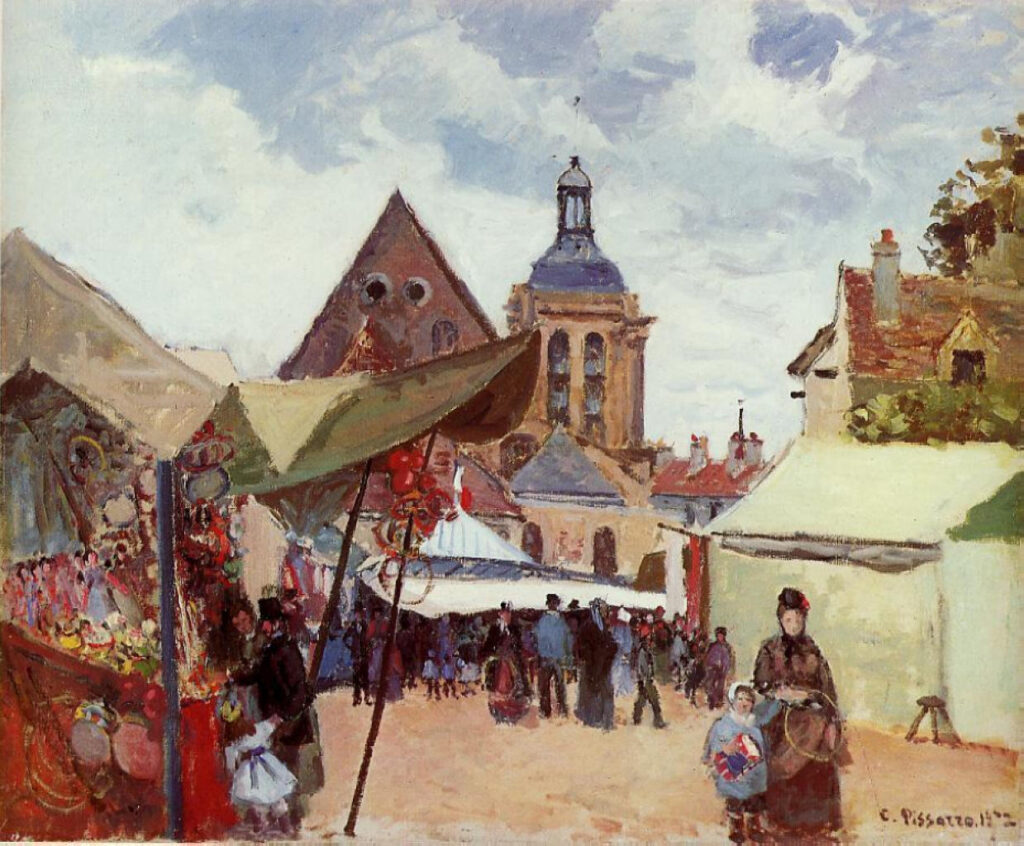 September Fete, Pontoise (1872) – Camille Pissarro Tablo