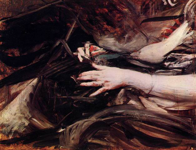 Sewing Hands of a Woman - Giovanni Boldini Tablo