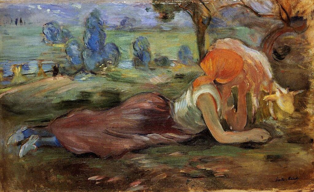 Shepherdess Resting (1891) – Berthe Morisot Tablo