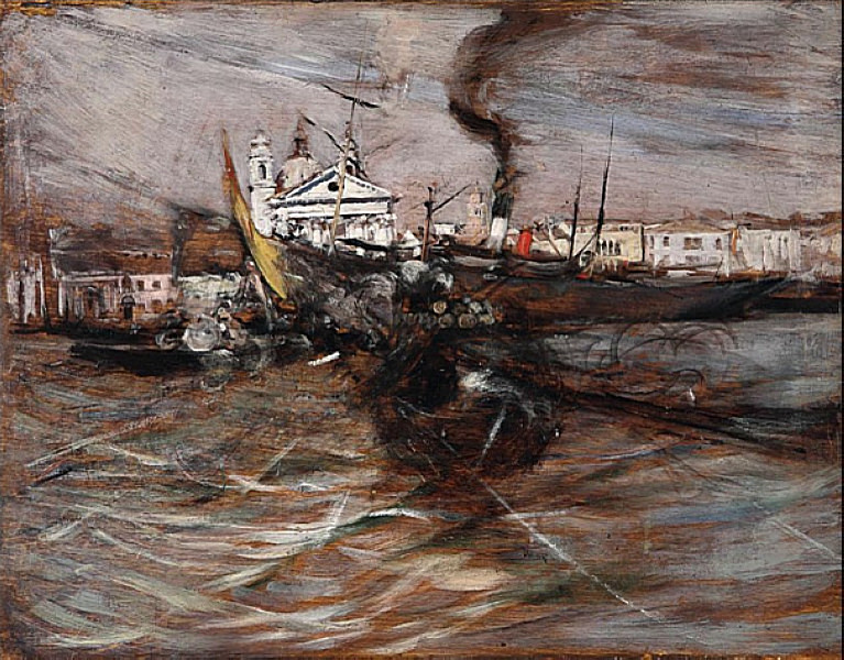 Ships in Venice (1886) - Giovanni Boldini Tablo