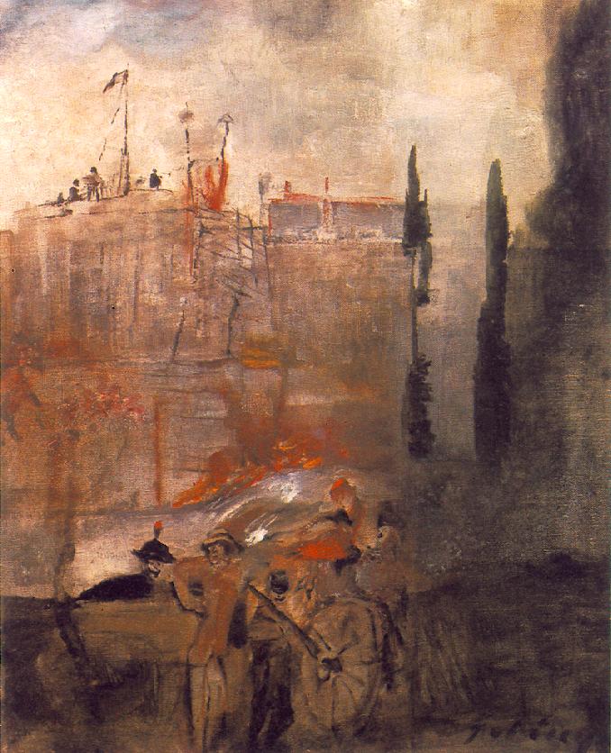 Siege of a Castle (1910) - Lajos Gulácsy Tablo