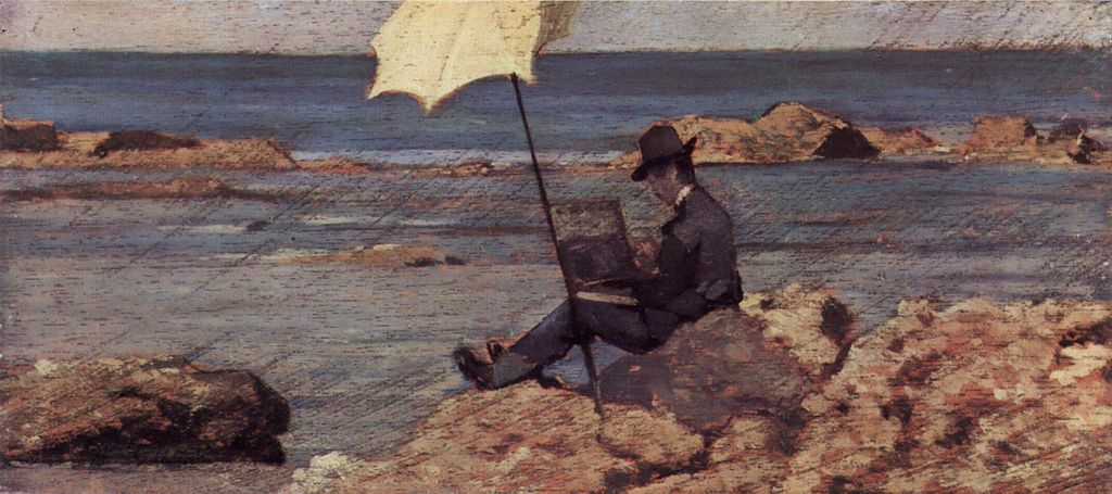 Silvestro Lega, painting at Riva al Mare (1866) - Giovanni Fattori Tablo