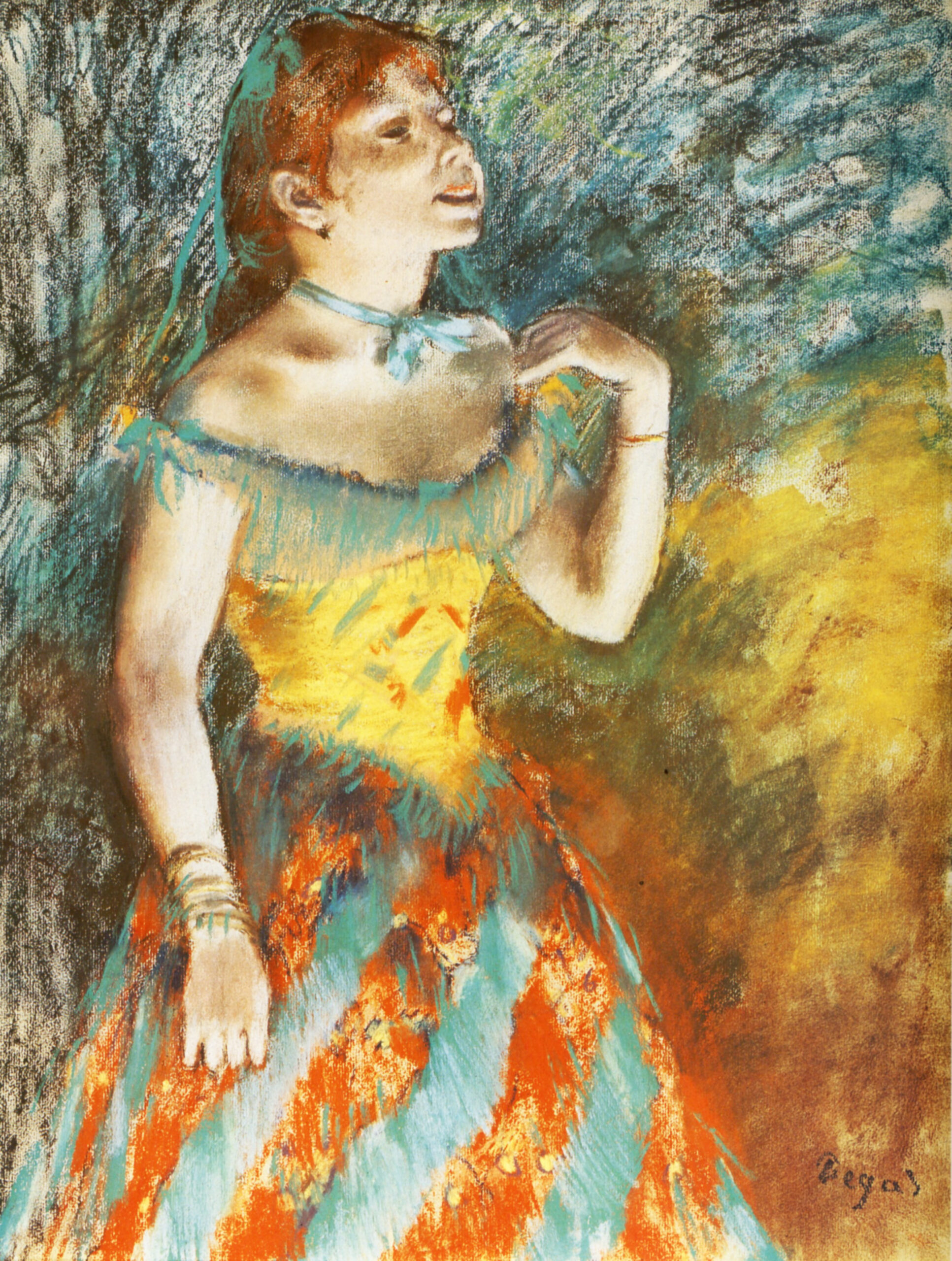 Singer in Green (1884) - Edgar Degas Tablo