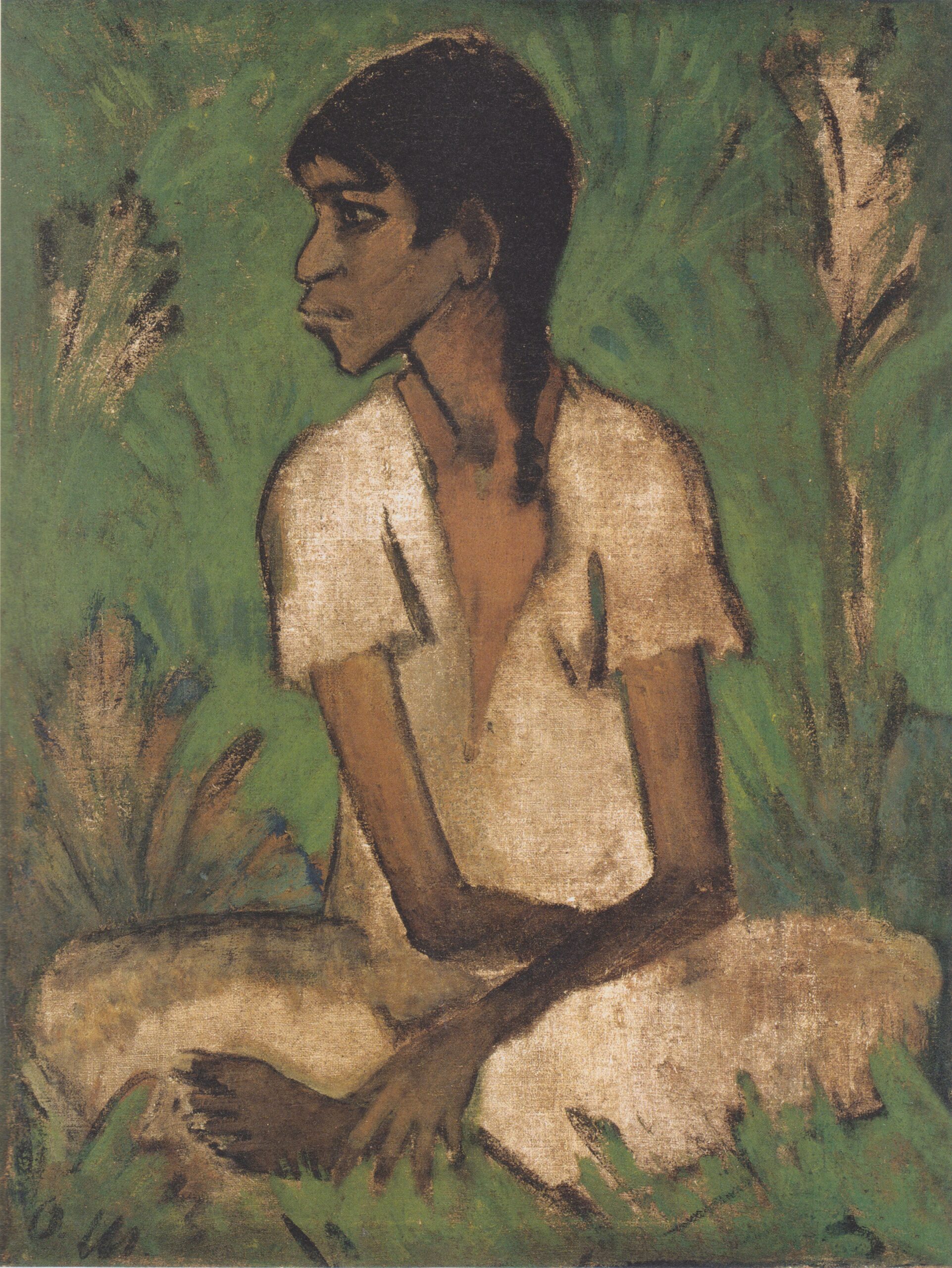 Sitzende Zigeunerin (1926) - Otto Mueller Tablo