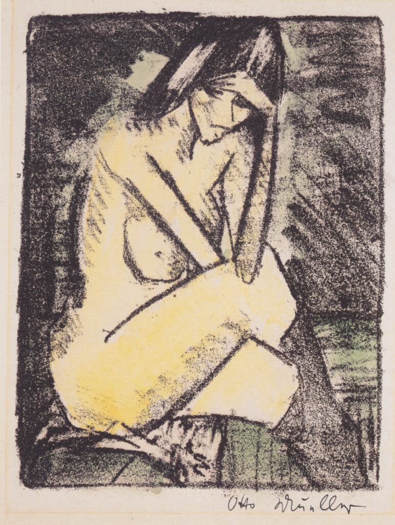 Sitzende in Strümpfen (1924) - Otto Mueller Tablo