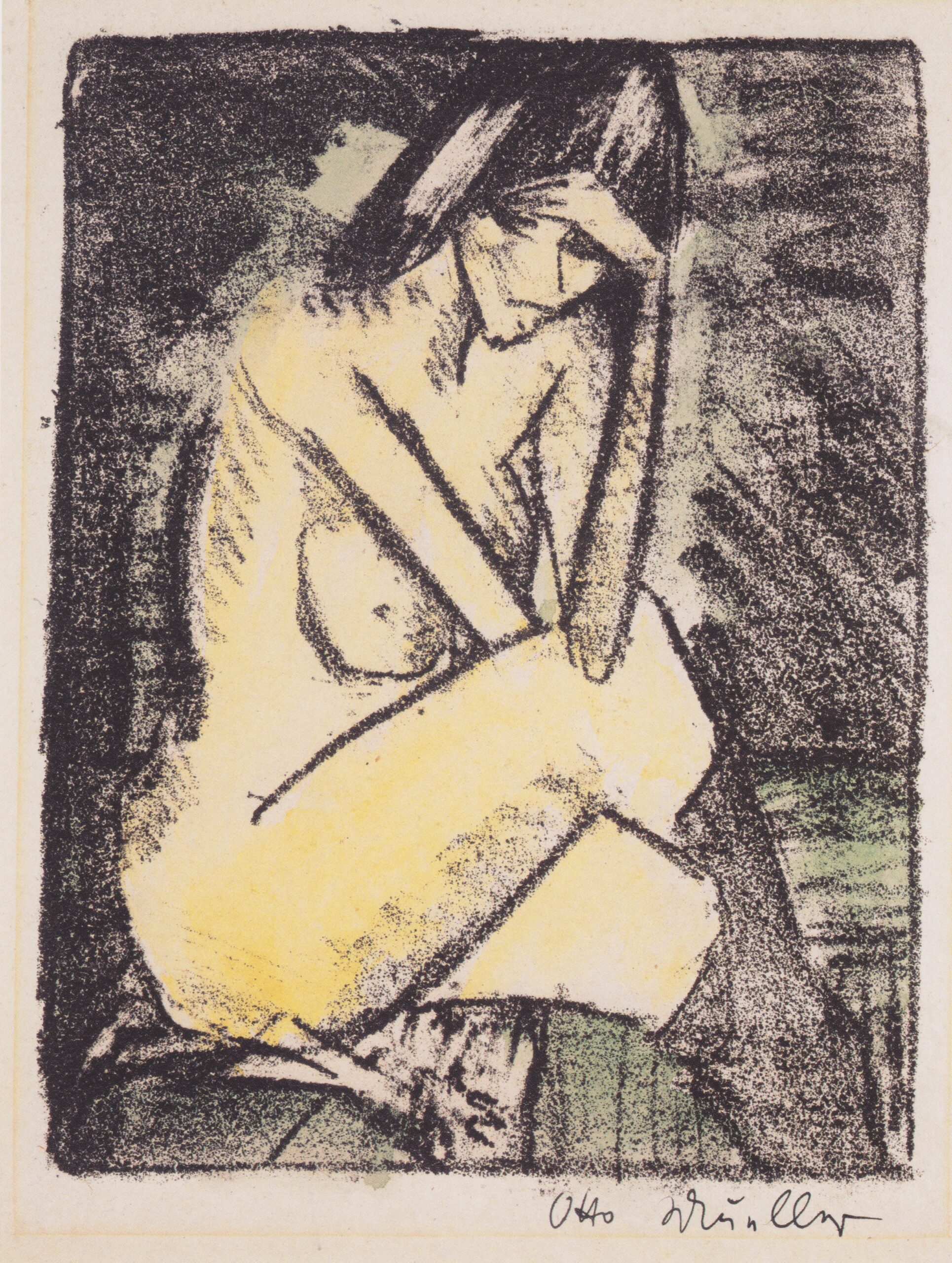 Sitzende in Strümpfen (1924) - Otto Mueller Tablo