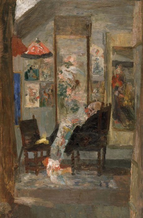 Skeleton Looking at Chinoiseries (1885) - James Ensor Tablo