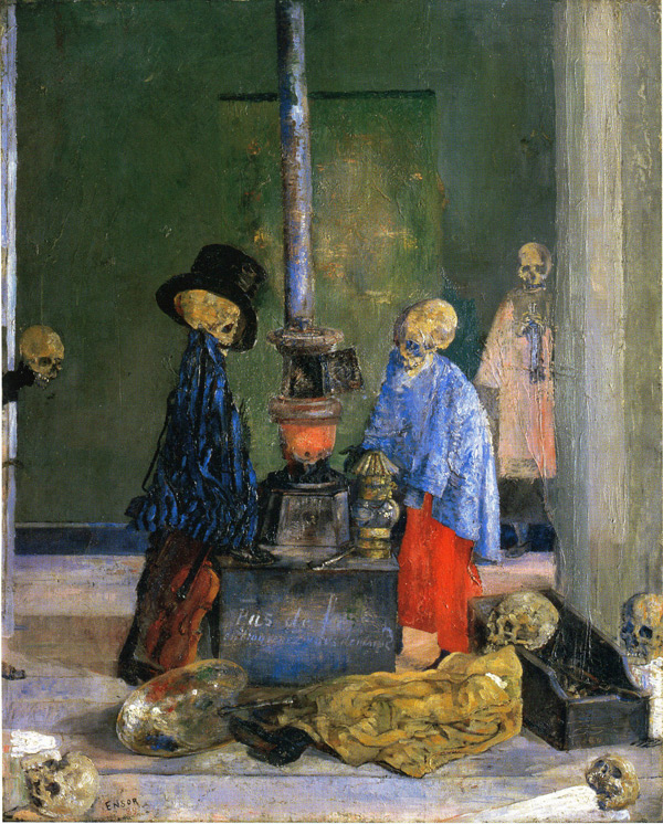 Skeletons Trying to Warm Themselves (1889) - James Ensor Tablo