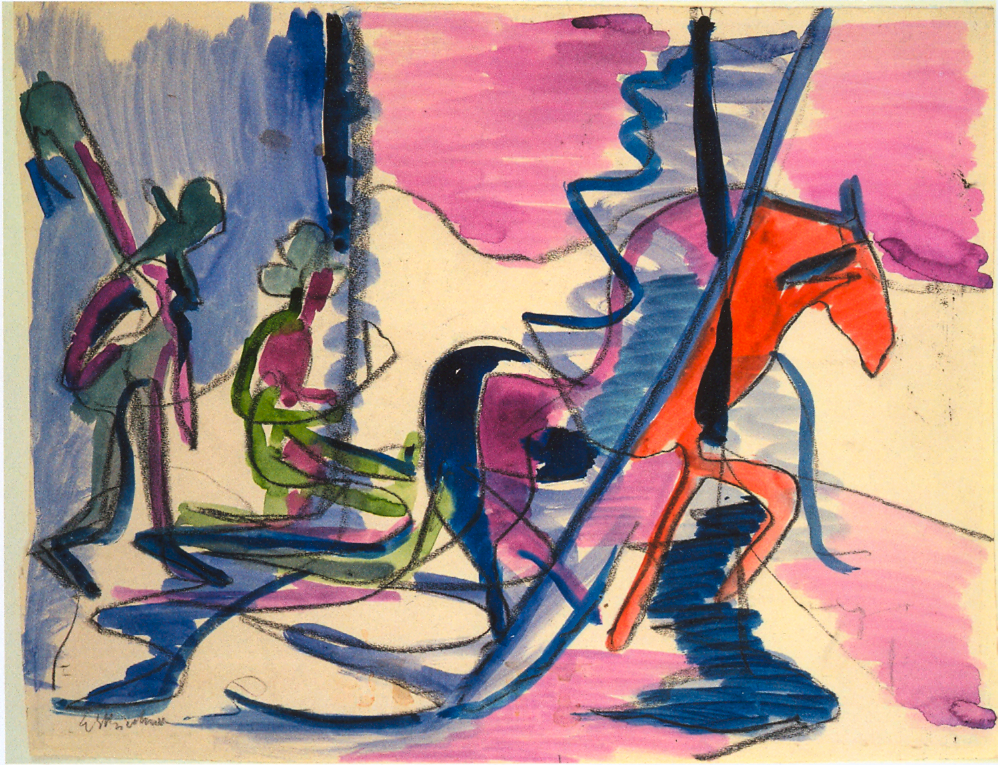 Sledge in the Fog (1928) - Ernst Ludwig Kirchner Tablo