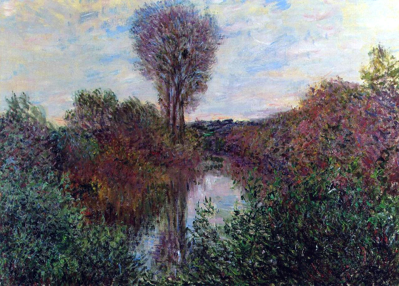 Small Branch of the Seine (1878) - Claude Monet Tablo