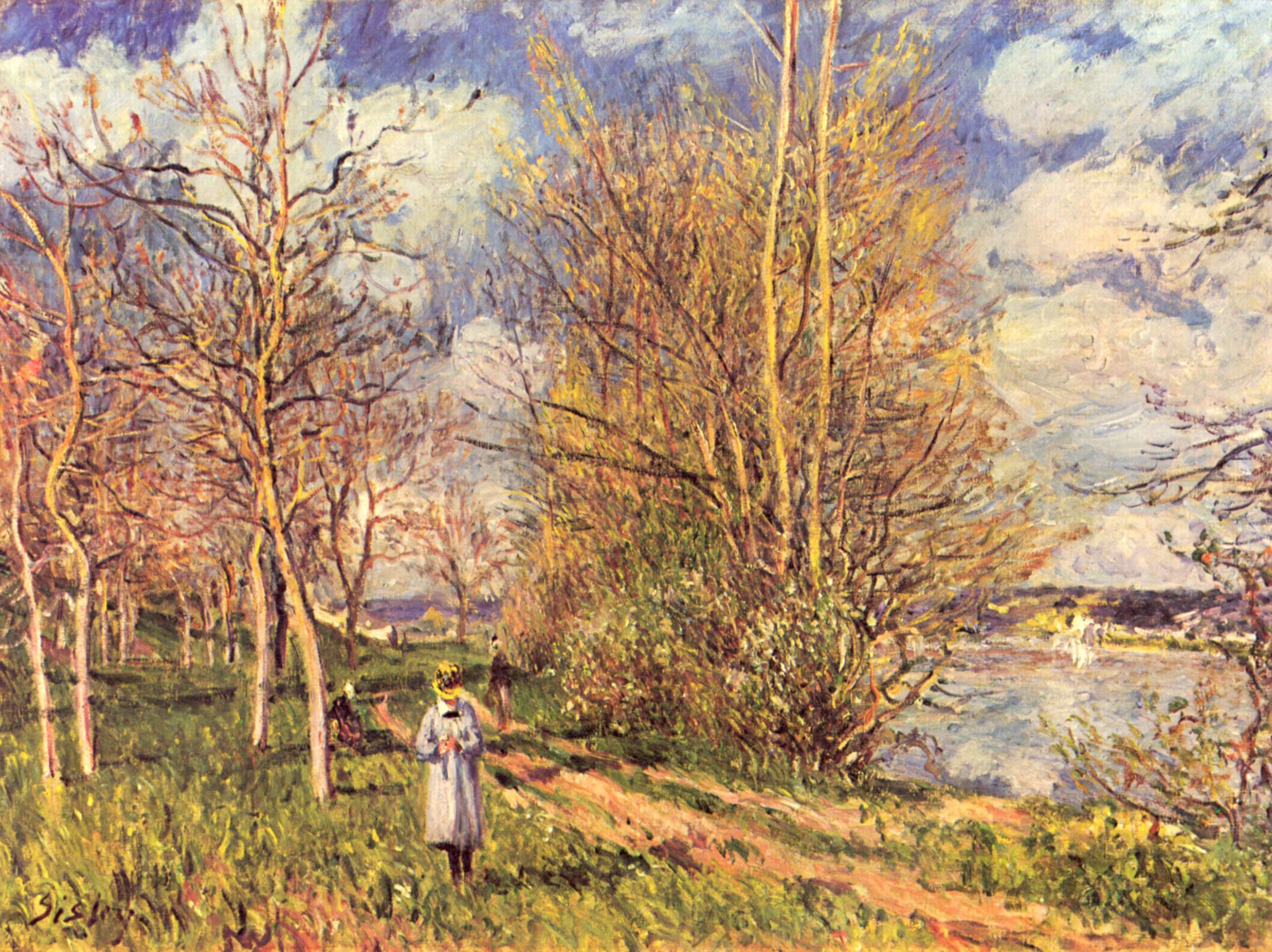 Small Meadows in Spring (1880) - Alfred Sisley Tablo