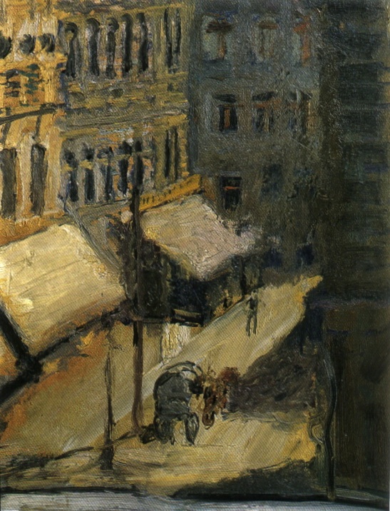 Small street (Nußdorferstraße) (1908) - Richard Gerstl Tablo