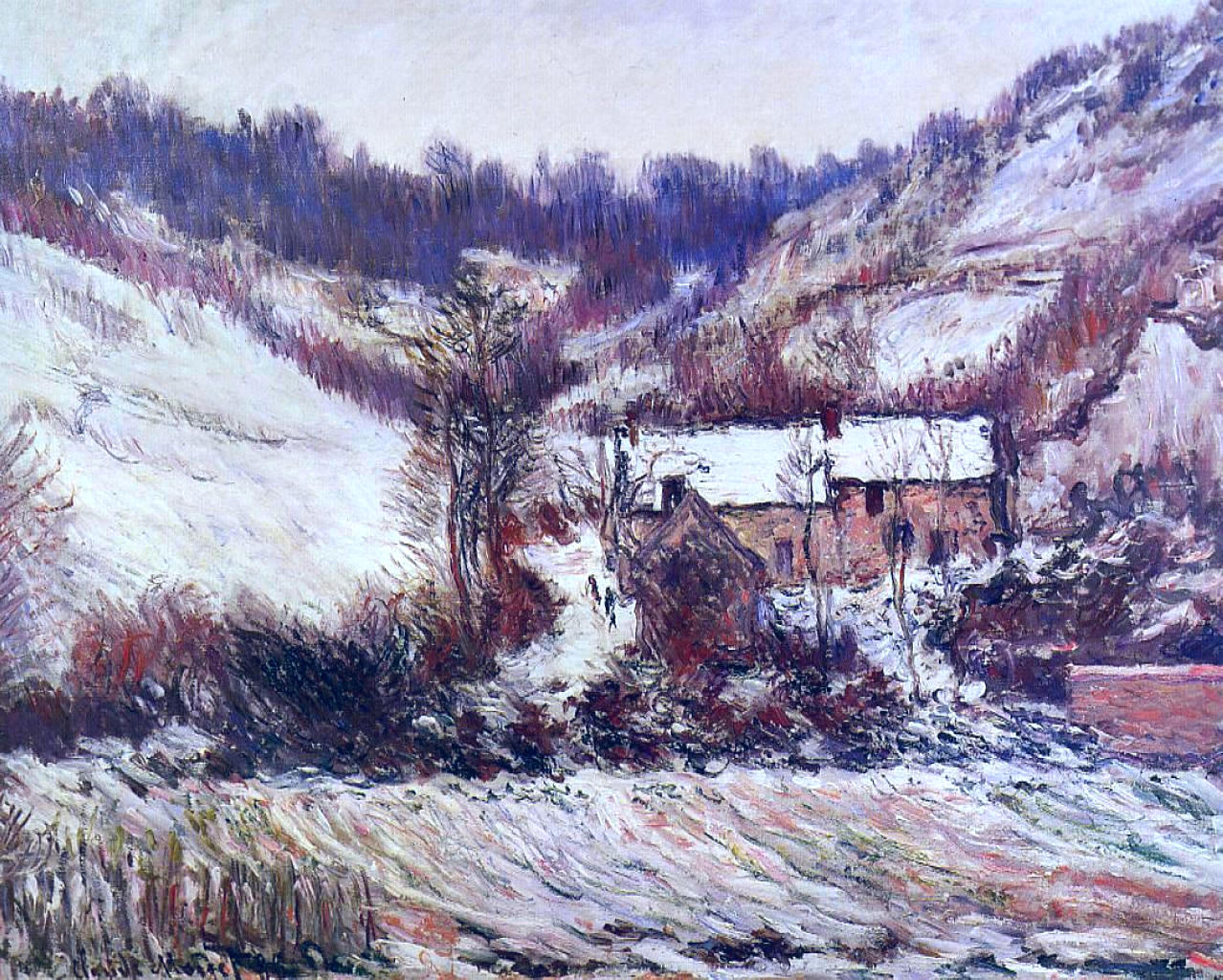 Snow Effect at Falaise (1886) - Claude Monet Tablo