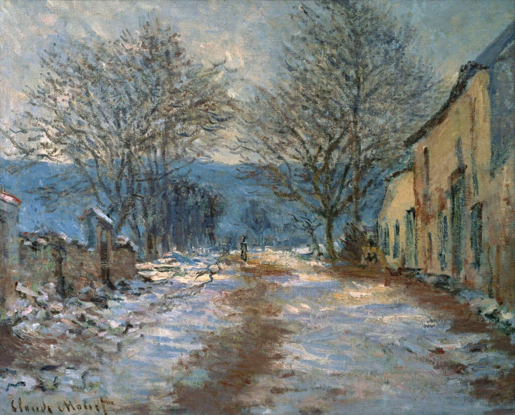 Snow Effect at Limetz (1885) - Claude Monet Tablo